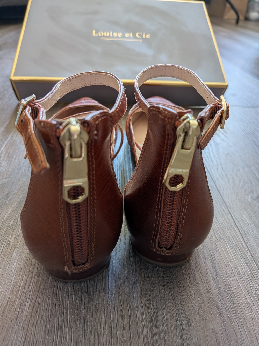 Louise et Cie Anthropologie Croc-Embossed Pointed Mary Jane Flats Size 8.5 - Picture 5 of 9